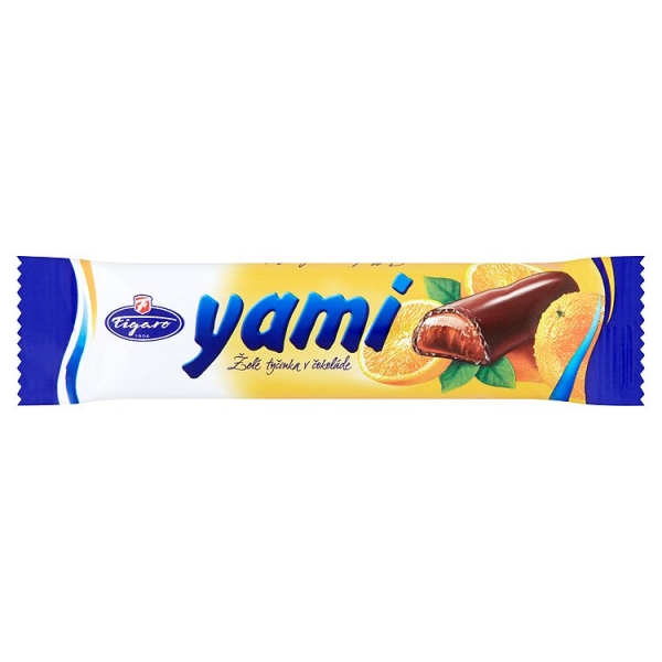 Tyč.YAMI s pom.kôrou 25g/Smáčané v čokoláde § Tyč.YAMI s pom.kôrou 25g/Smáčané v čokoláde §