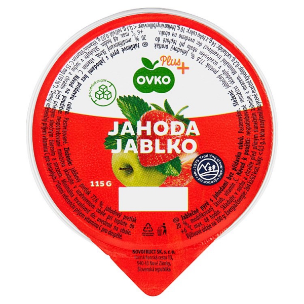 Ovocné pyré 115g jah.jablko Novofruct